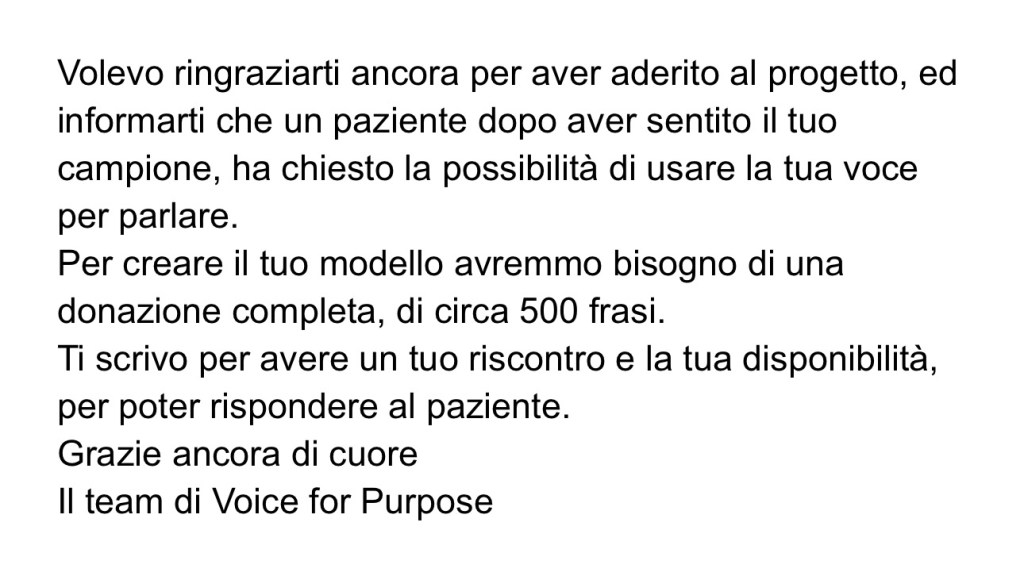 La mia voce è stata&nbsp;scelta